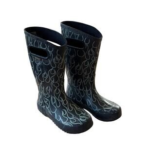 Bogs Kids Rain Boots Waterproof Flame Print Youth Size 1